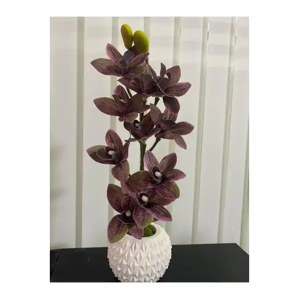YAPAY ORKİDE BETON SAKSIDA BOY:42 CM