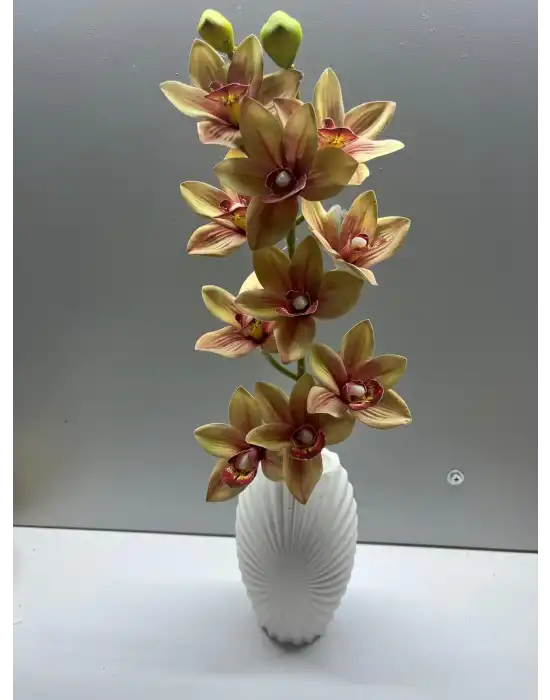 Yapay Orkide açık kahve rengi boy:46 cm
