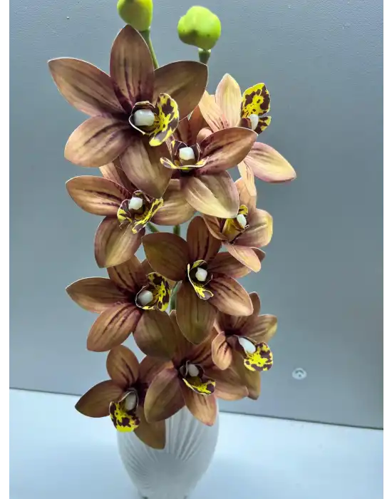 Yapay Orkide kahcerengi Boy:46 cm