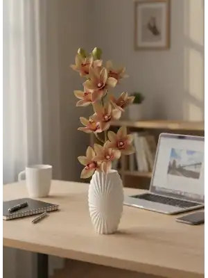 Yapay Orkide açık kahve rengi boy:46 cm