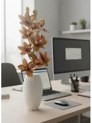 Yapay Orkide kahcerengi Boy:46 cm