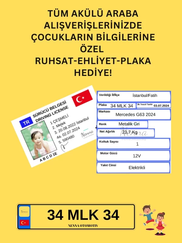 Çocuklarınızın İlk Ehliyeti ve Plakası Nenna Bebekde!