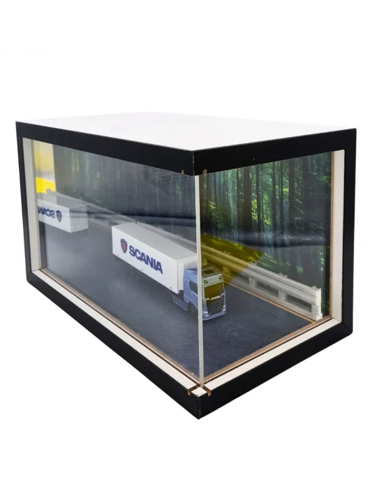 Timber Route Işıklı Ahşap Diorama Vitrin | Scania Tır