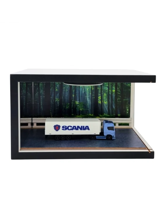 Timber Route Işıklı Ahşap Diorama Vitrin | Scania Tır