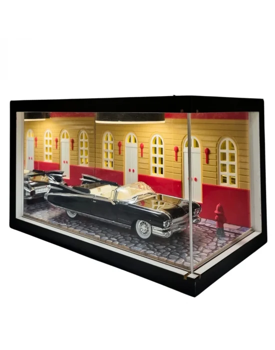 The Golden Era Ahşap Işıklı Diorama Vitrin | Cadillac Eldorado