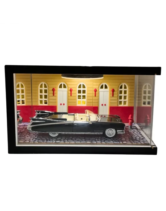 The Golden Era Ahşap Işıklı Diorama Vitrin | Cadillac Eldorado