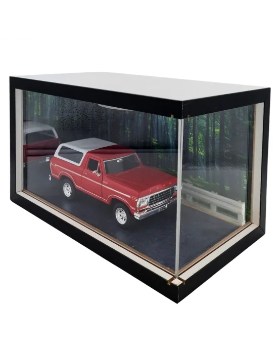 Forest Ranger Ahşap Işıklı Diorama Vitrin | Ford Bronco 1978
