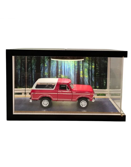 Forest Ranger Ahşap Işıklı Diorama Vitrin | Ford Bronco 1978