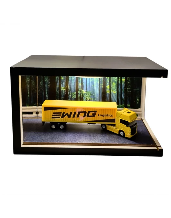 Golden Route Ahşap Işıklı Tır Diorama Vitrin | Scania V8