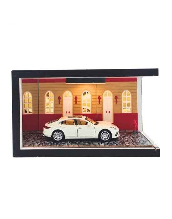 Ivory Boulevard Ahşap Işıklı Diorama Vitrin | Porsche Panamera
