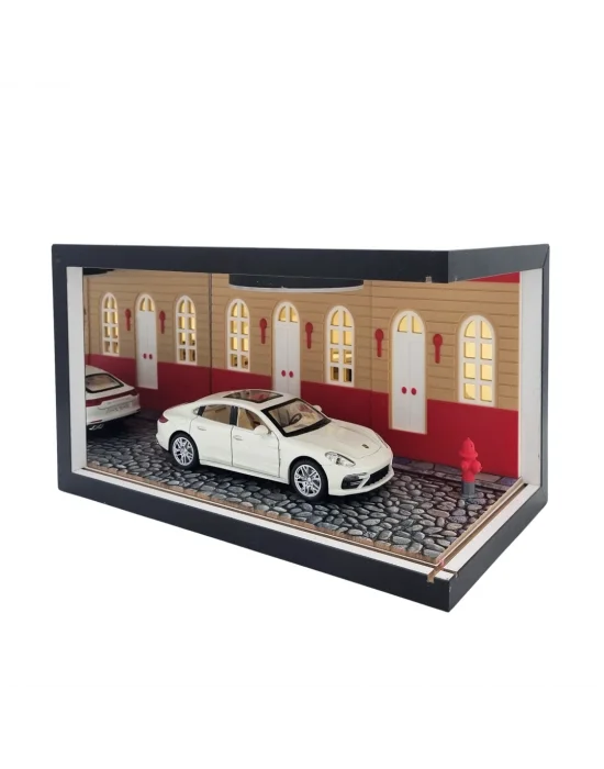 Ivory Boulevard Ahşap Işıklı Diorama Vitrin | Porsche Panamera