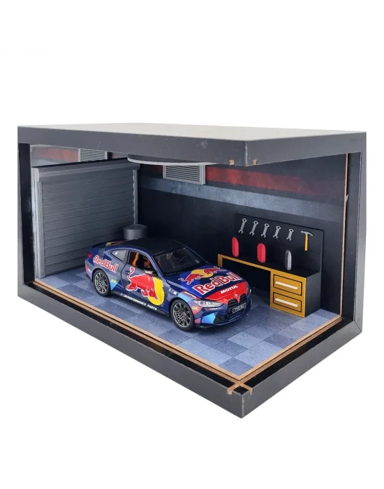 Pit Stop Power Red Bull Garage Ahşap Işıklı Diorama Vitrin | BMW M4