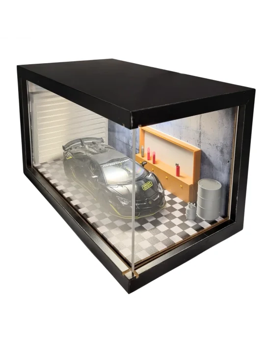 Shadow Grid Ahşap Işıklı Diorama Vitrin | Lamborghini Aventador