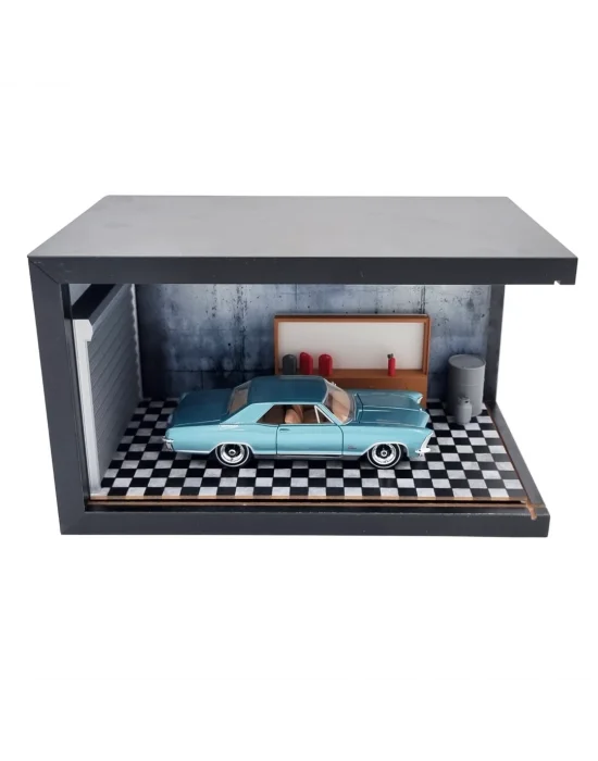 Pastel Garage Ahşap Işıklı Diorama Vitrin | Buick Riviera