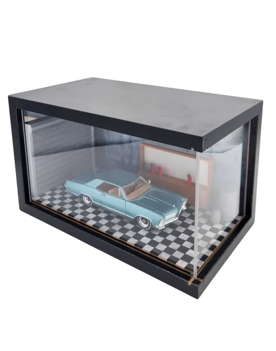 Pastel Garage Ahşap Işıklı Diorama Vitrin | Buick Riviera