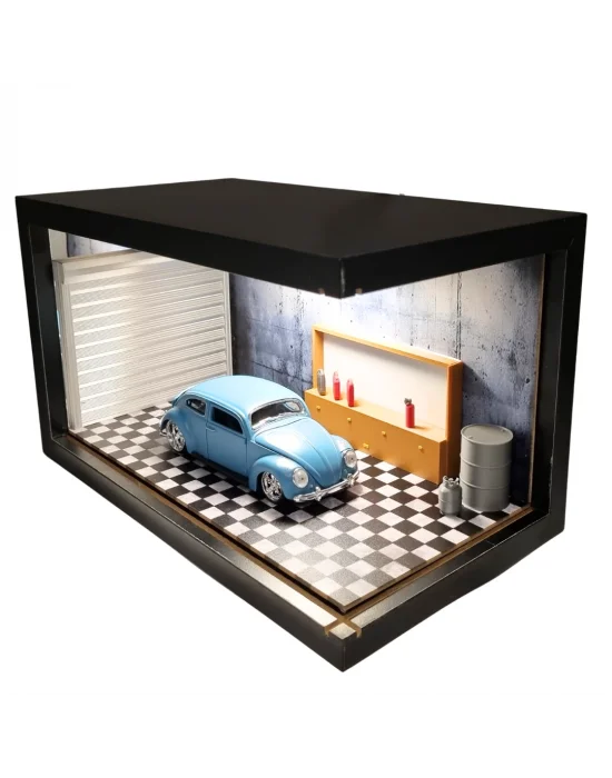 Blue Heritage Ahşap Işıklı Diorama Vitrin | Wolkswagen Beetle