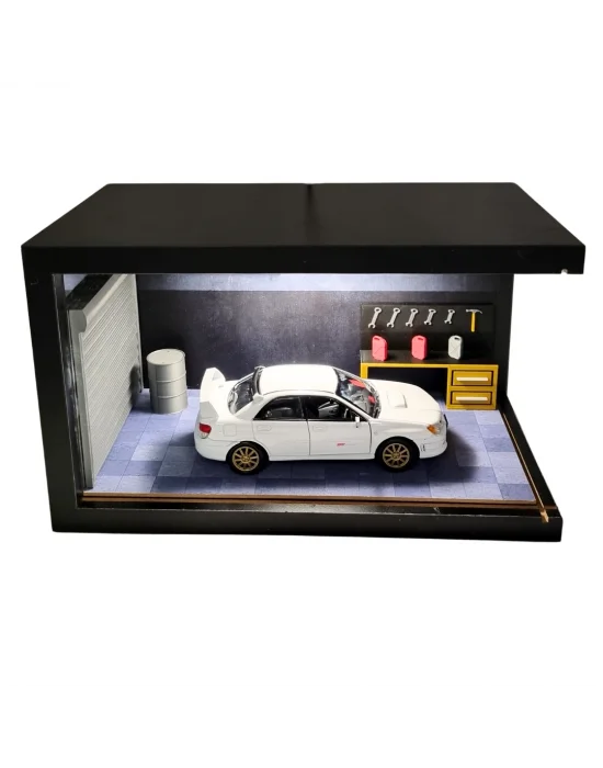 White Torque Ahşap Işıklı Diorama Vitrin | Subaru Impreza