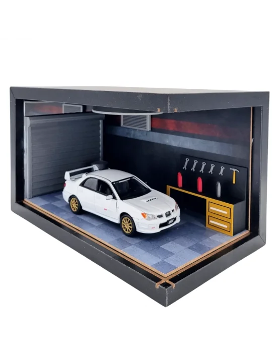White Torque Ahşap Işıklı Diorama Vitrin | Subaru Impreza