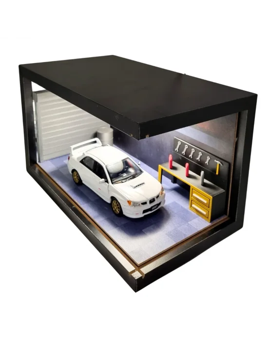 White Torque Ahşap Işıklı Diorama Vitrin | Subaru Impreza