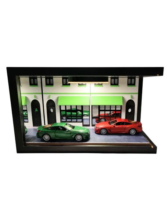 Dual Prestige Showroom Ahşap Işıklı Diorama Vitrin | BMW M850 Coupe