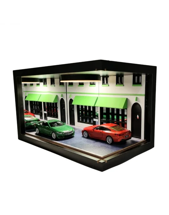 Dual Prestige Showroom Ahşap Işıklı Diorama Vitrin | BMW M850 Coupe