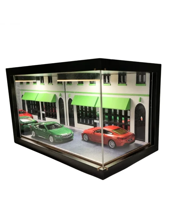 Dual Prestige Showroom Ahşap Işıklı Diorama Vitrin | BMW M850 Coupe