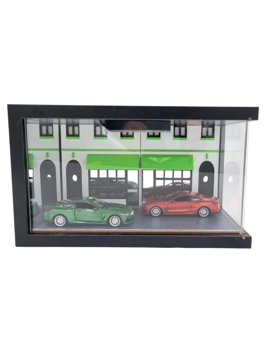 Dual Prestige Showroom Ahşap Işıklı Diorama Vitrin | BMW M850 Coupe
