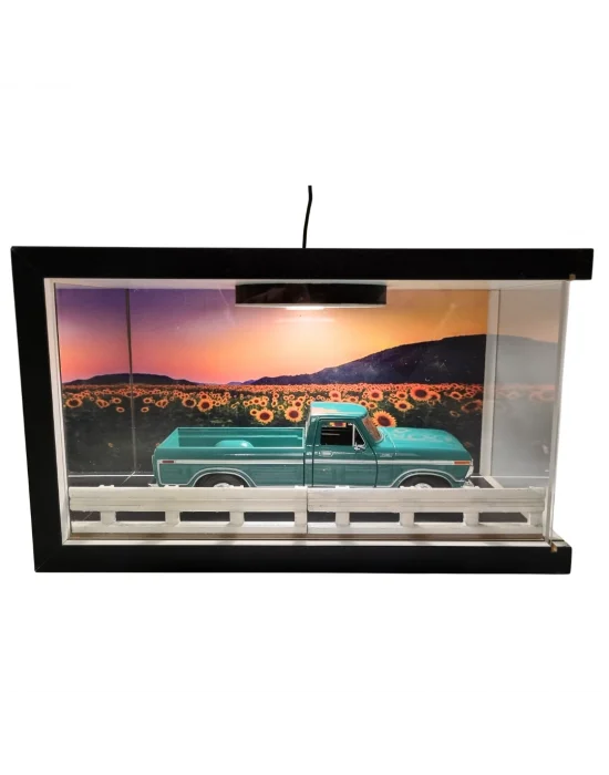 Sunflower Route Ahşap Işıklı Diorama Vitrin | Ford F-150 Pick Up