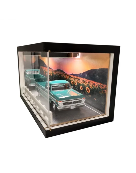 Sunflower Route Ahşap Işıklı Diorama Vitrin | Ford F-150 Pick Up