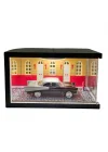Ember Street Işıklı Ahşap Diorama Vitrin | Retro Klasik 1:24 Chevy Bel Air 1950