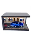 Sapphire Street Işıklı Ahşap Diorama Vitrin | 1:24 1948 Chevy Aerosedan Fleetline