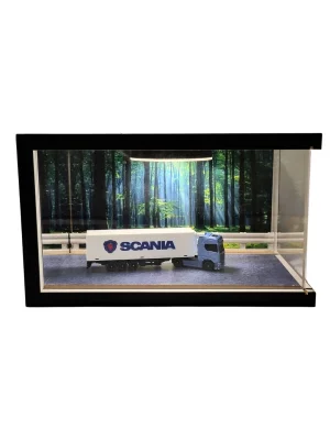 Timber Route Işıklı Ahşap Diorama Vitrin | Scania Tır