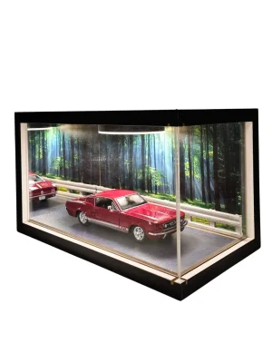 Road to Freedom Ahşap Işıklı Diorama Vitrin | Ford Mustang 1967