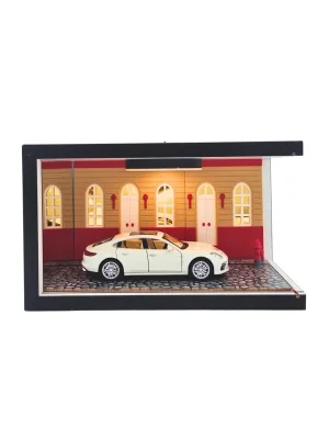 Ivory Boulevard Ahşap Işıklı Diorama Vitrin | Porsche Panamera
