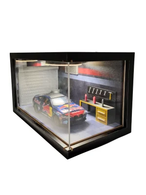 Pit Stop Power Red Bull Garage Ahşap Işıklı Diorama Vitrin | BMW M4