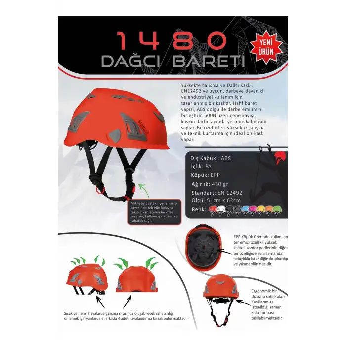 Starline 1480 Yüksekte Çalışma ve Dağcı Bareti (stok sorunuz)