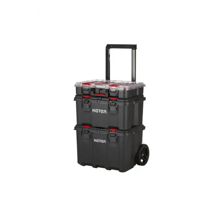 Keter 17210365 Pack N Stack Hart Modular System 3 Katlı Tekerlekli Takım Çantası