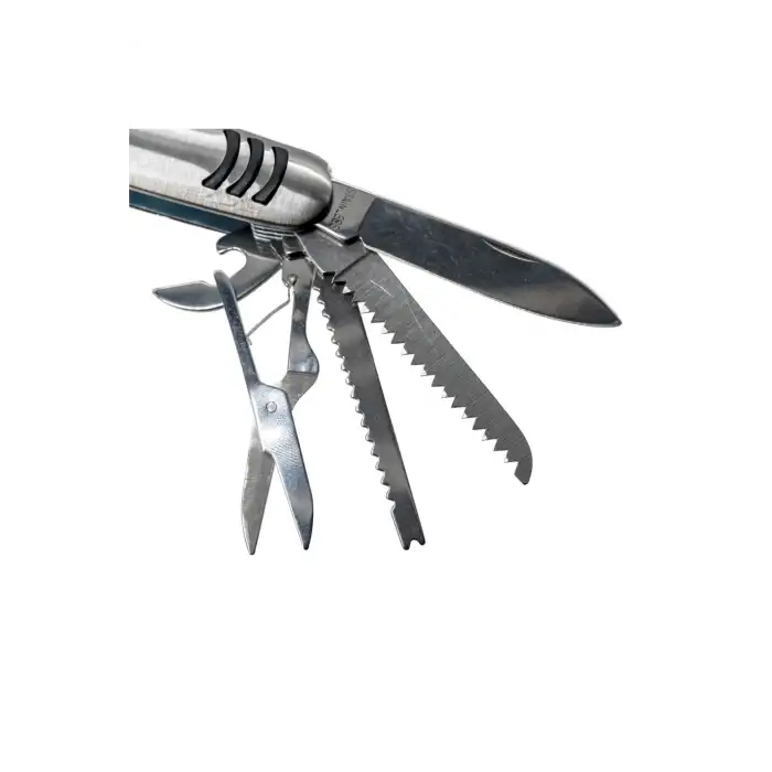 Hegi 11 Fonksiyonlu Krom(paslanmaz) Isviçre Çakısı - Aısı316 - Gümüş Gri