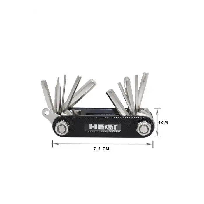 Hegi 10 Fonksiyonlu Paslanmaz Çelik Allen Seti - Siyah