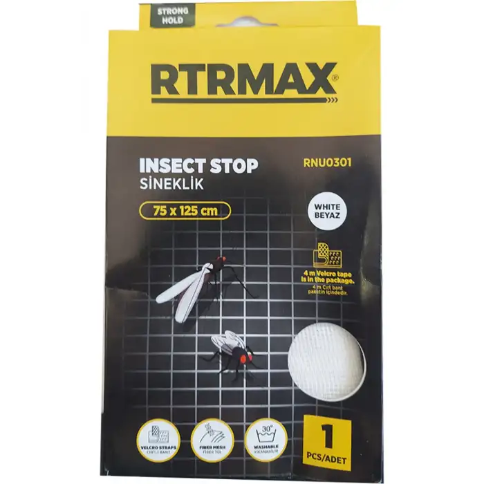 Rtrmax Sineklik 75x125cm Fiber Tül, Yıkanabilir, Beyaz