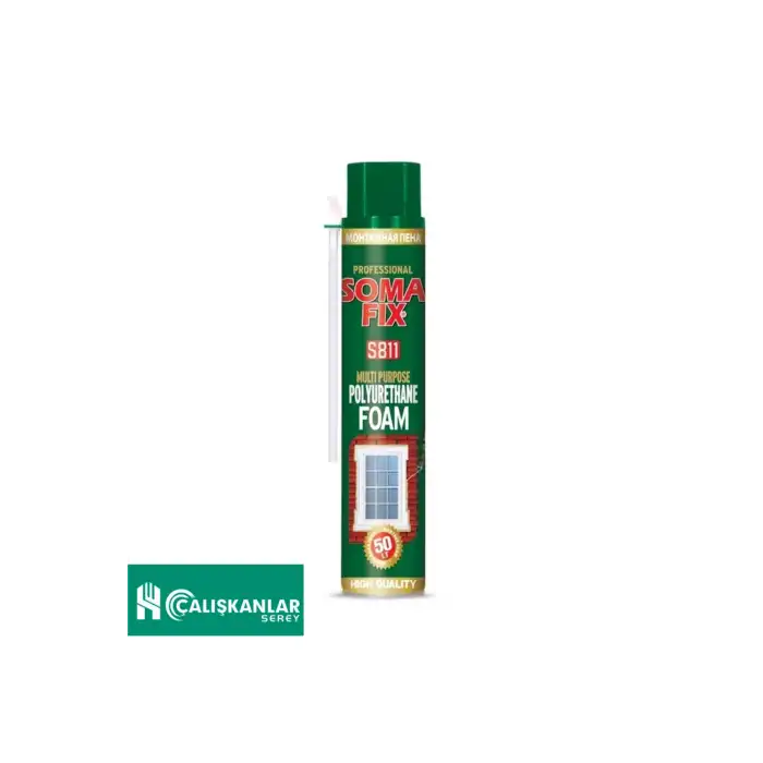 Somafix 750 ml 850 gr Poliüretan Köpük Pipetli Tam Gramajlı Pu Köpük Çelik Kapı Pencere Montaj