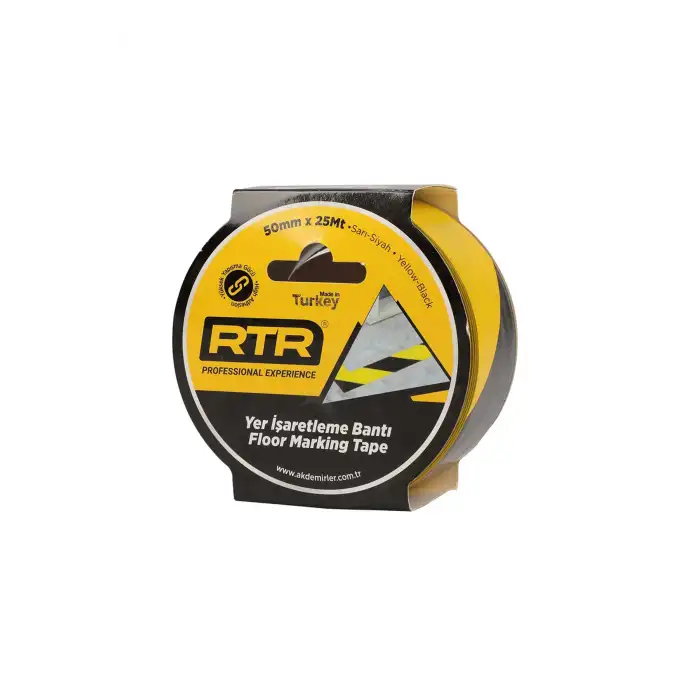Rtrmax Yer Işaretleme Bandı Kırmızı - Beyaz 50 Mm X 25 Yds