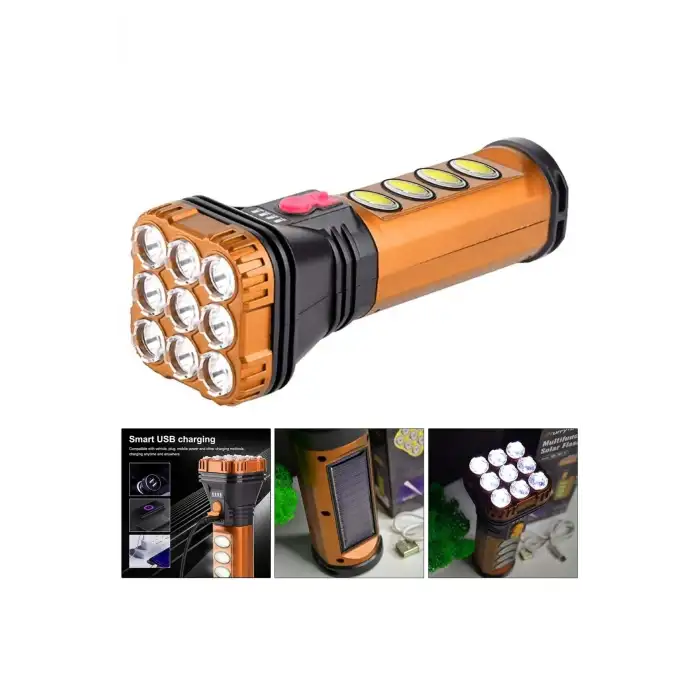 hurry bolt El Feneri Solar Şarjlı+cob Led 10w Hb-707-2