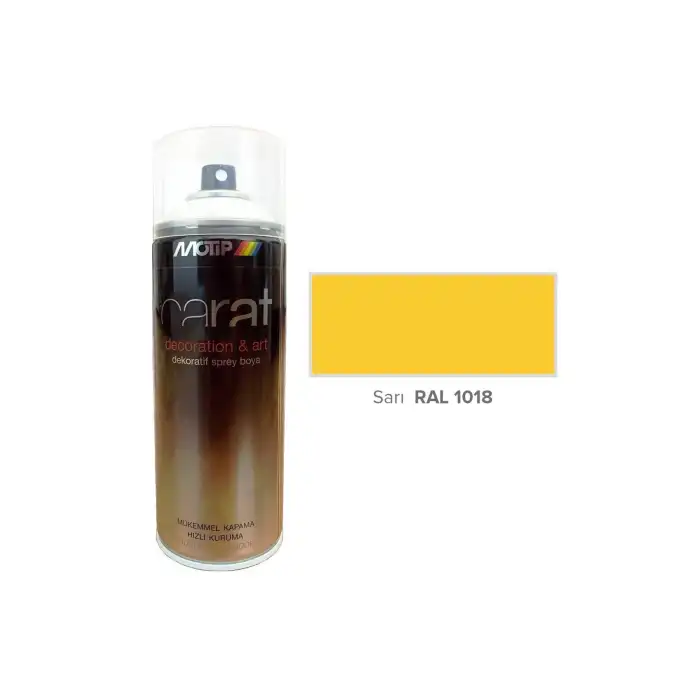 Motip Carat Ral 1018 Parlak Sarı Akrilik Sprey Boya 400Ml Germany