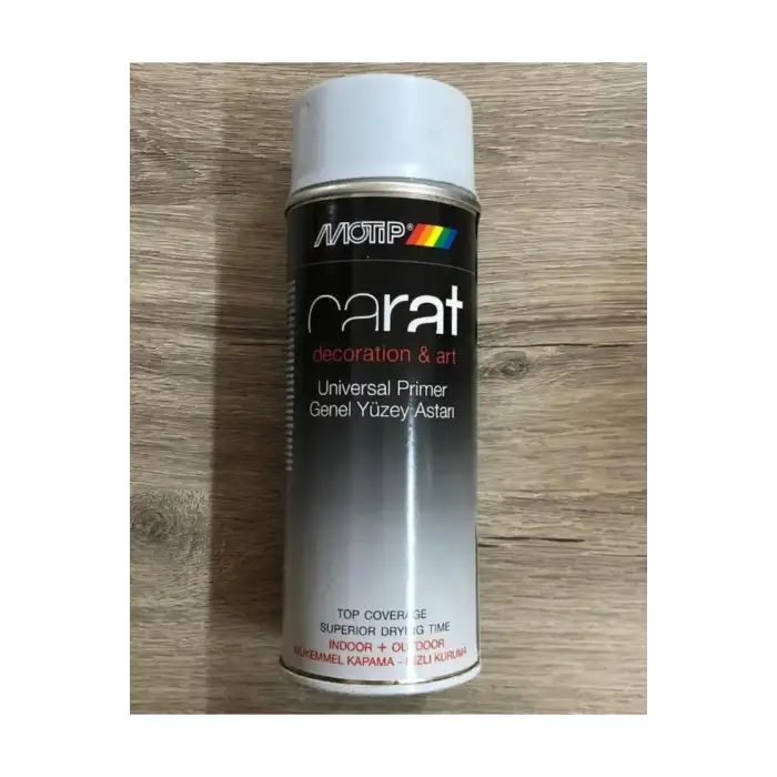 Motip Carat Sprey Boya Genel Yüzey Metal Yüzey Astar Gri Renk 400 ml