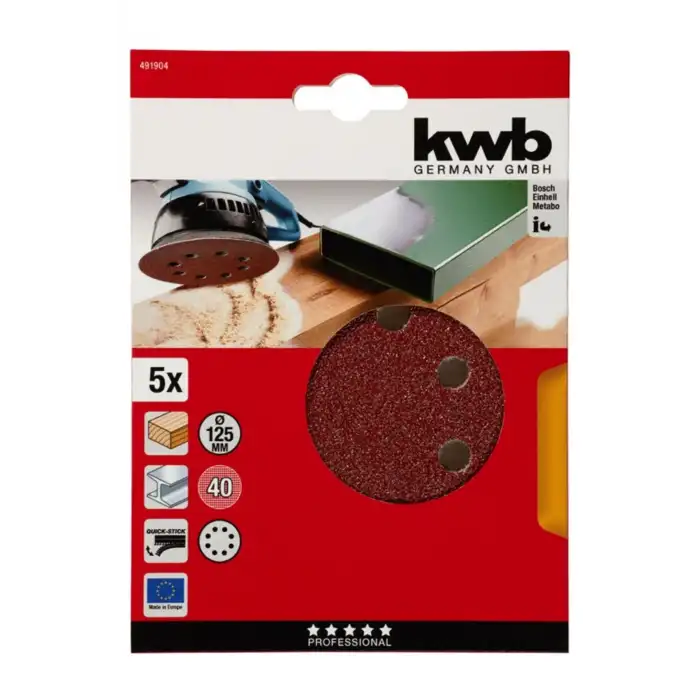 Kwb Daire Zımpara 125 mm 240 Kum 5 Adet 49491924