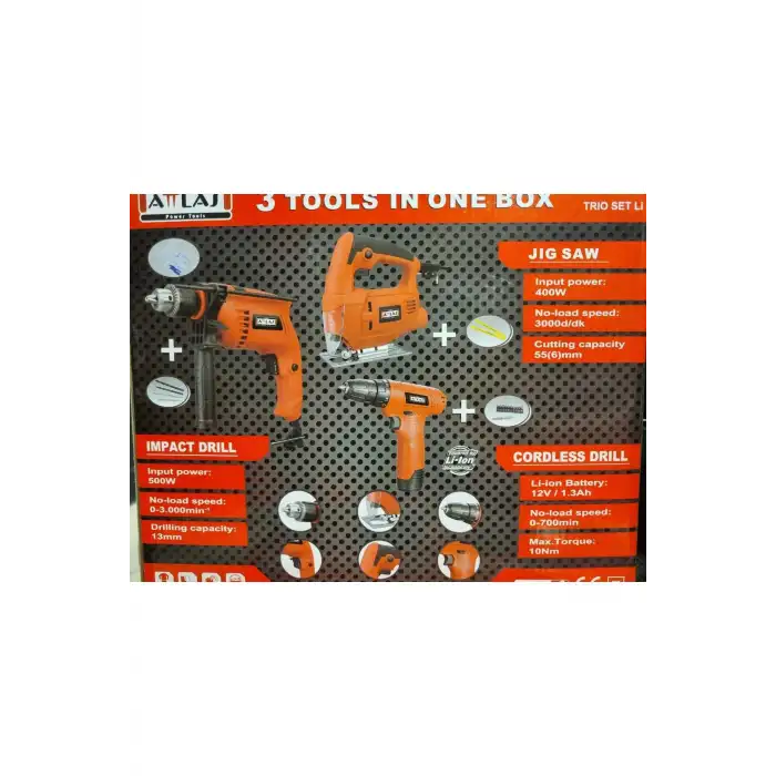 ATLAS 3 LÜ SET DEKOPAJLI