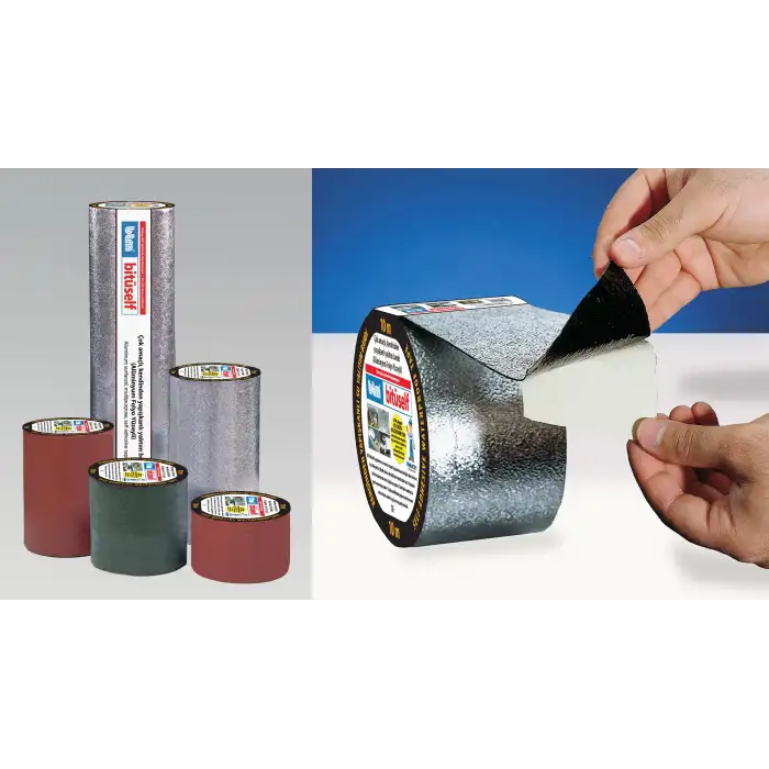 Bitüself Çok Amaçlı Yapışkanlı Membran Kırmızı Kumlu Yalıtım Bandı 20cmX10 Metre