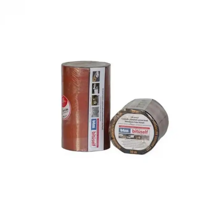 Bitüself Çok Amaçlı Yapışkanlı Membran Kırmızı Kumlu Yalıtım Bandı 20cmX10 Metre