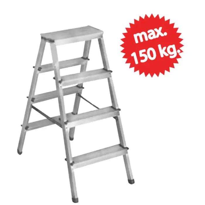 YüzOnBir Alüminyum Çift Çıkışlı Merdiven 5 Basamak 115cm Yükseklik